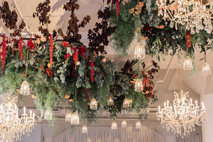 flower ceiling wedding trends