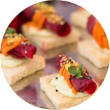 red and orange food decoration