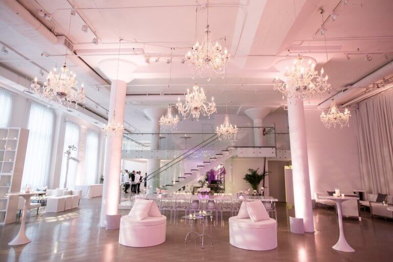 Chandelier and Wedding Decorations at Chez Wedding Venue