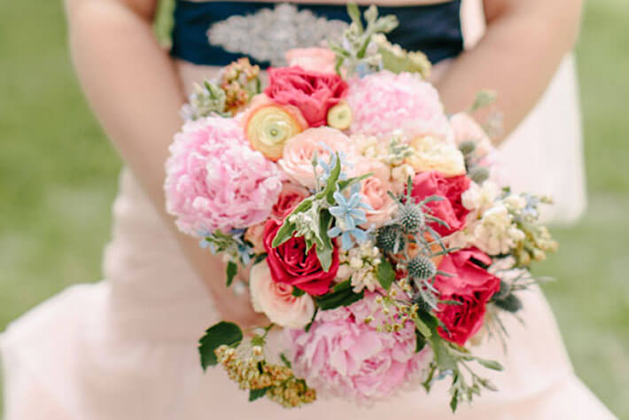 colorful floral wedding bouquet
