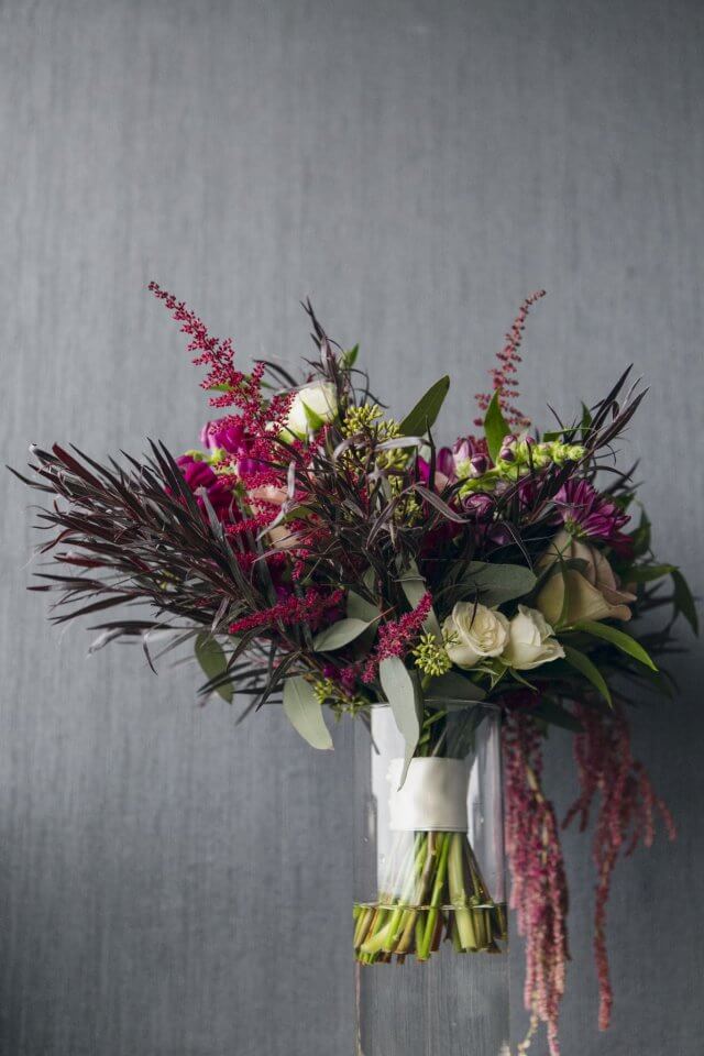 burgundy purple and pink bouquet