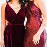 red bridesmaids dresses